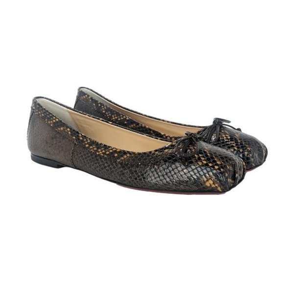 Christian Louboutin Shoes - SOLD Christian Louboutin  Mamadrague Snake Embossed Amazonia Leather Flats 36.5